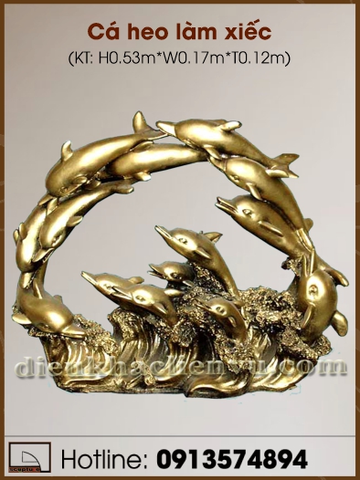 Tượng cá heo làm xiếc composite